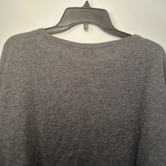 Qi 100% Cashmere Gray Shrug Lagenlook Normcore Poncho Sweater Fall Staple Size L - Picture 16 of 16